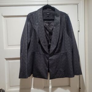 Torrid Chevron Textured Open Front Blazer Jacket Plus Size 3  EUC